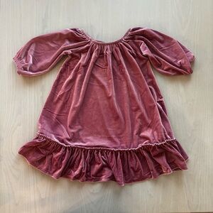 Old Navy Velour Puffy Sleeve Girls Dress in Mauve